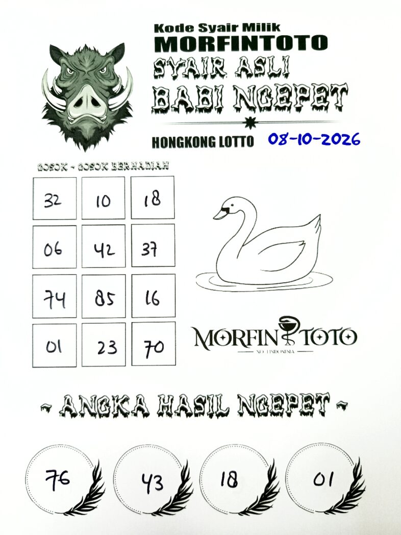 SYAIR TOGEL BABI NGEPET HONGKONG LOTTO 08 OKTOBER 2086
