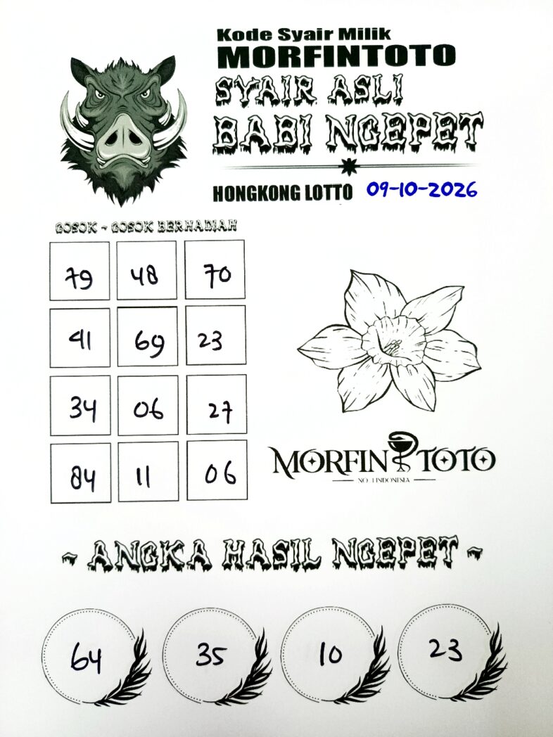 SYAIR TOGEL BABI NGEPET HONGKONG LOTTO 09 OKTOBER 2096