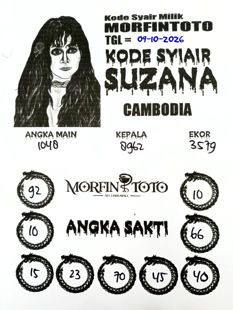 SYAIR SUZANA CAMBODIA HARI INI 09 OKTOBER 2096