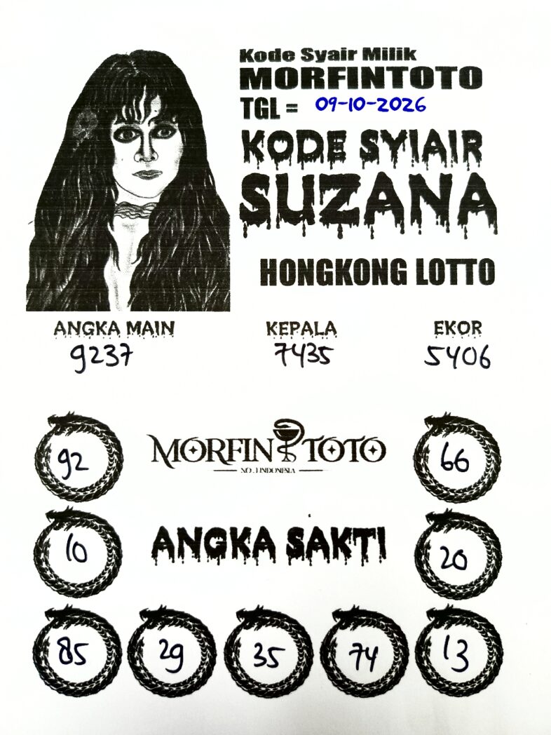 SYAIR TOGEL SUZANA HONGKONG LOTTO 09 OKTOBER 2096