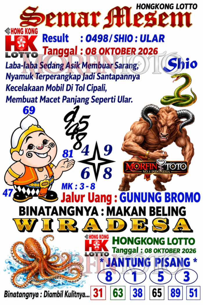 SYAIR TOGEL SEMAR MESEM HONGKONG LOTTO 08 OKTOBER 2086