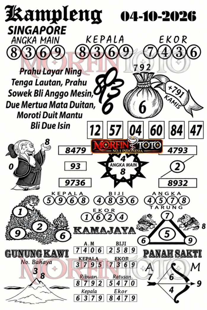 SYAIR TOGEL KAMPLENG SINGAPORE POOLS 04 OKTOBER 2046